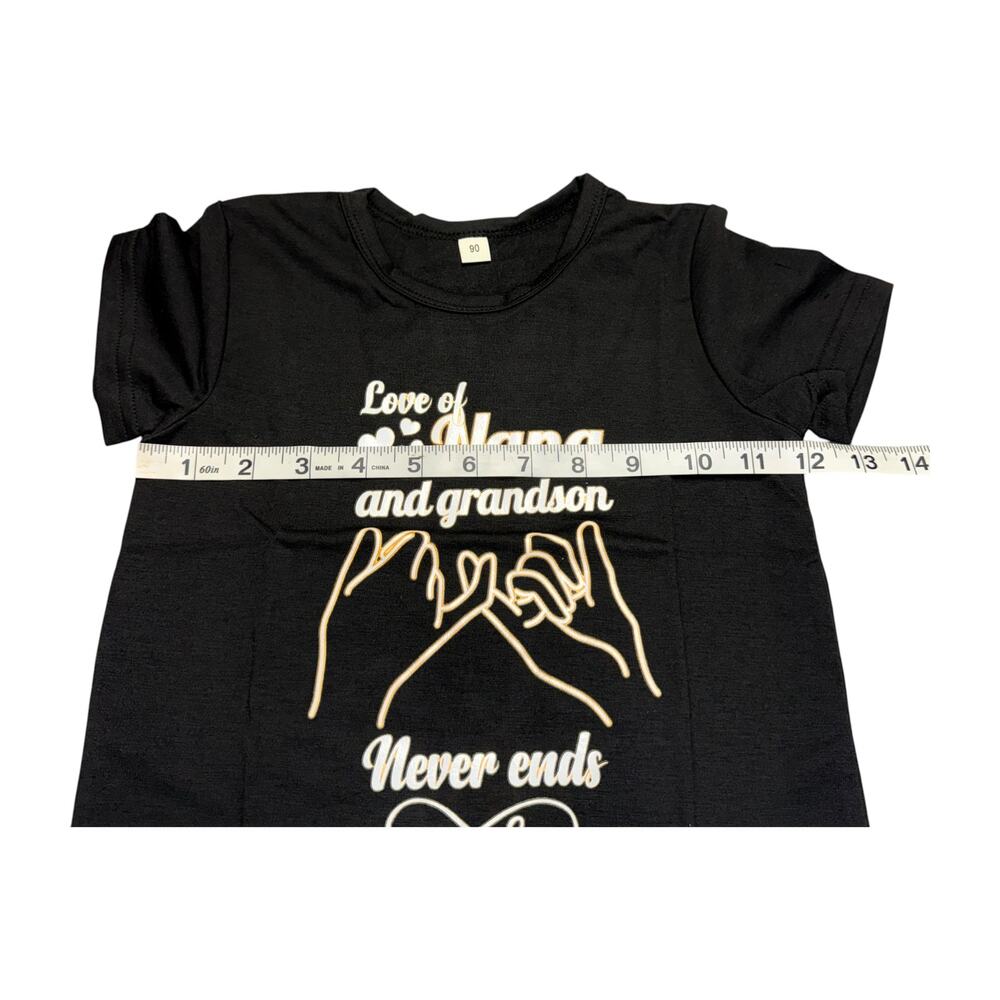 Toddler Boy Black Nana Grandson Graphic Tee Size 2T 3T - Picture 3 of 5